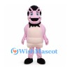 Pink Cow Mascot Costume with Cream Belly and Black Hooves