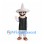 Wizard Mascot Costume with White Cone Hat and Black Vest