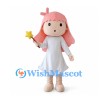 Fairy Mascot Costume with Pink Hair and White Dress