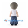 Boy Mascot Costume with White Tank Top and Plaid Trousers