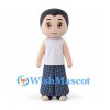 Boy Mascot Costume with White Tank Top and Plaid Trousers