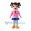 Schoolgirl Mascot Costume with Pink Top and Blue Skirt