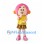 Girl Mascot Costume with Pink Hair and Yellow Top