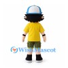 Boy Mascot Costume with Blue Cap, Sunglasses and Yellow Shirt