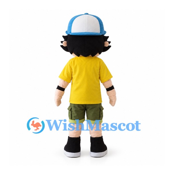Boy Mascot Costume with Blue Cap, Sunglasses and Yellow Shirt