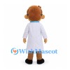 Doctor Mascot Costume with Blue Glasses and White Coat