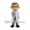 Doctor Mascot Costume with Blue Glasses and White Coat