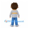 Boy Mascot Costume with Gray Sweatshirt and Blue Pants