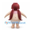 Baby Mascot Costume with Pink Bib and Burgundy Hair