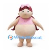 Baby Mascot Costume with Pink Bib and Burgundy Hair