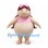 Baby Mascot Costume with Pink Bib and Burgundy Hair