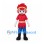 Warrior Mascot Costume with Red Headpiece and Blue Pants