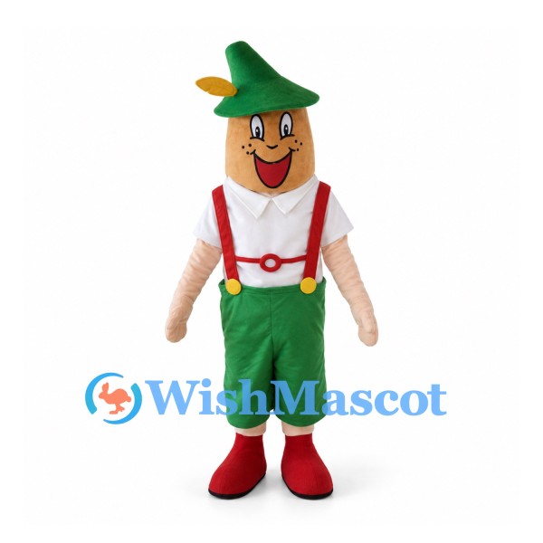 Boy Mascot Costume with Green Pointed Hat and Shorts