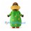 Man Mascot Costume with Green Floral Robe and Yellow Collar
