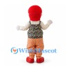 Clown Mascot Costume with Red Hair and Patterned Vest
