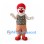 Clown Mascot Costume with Red Hair and Patterned Vest