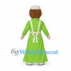 Woman Mascot Costume with Green Dress and White Apron
