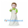 Woman Mascot Costume with Green Dress and White Apron