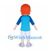 Boy Mascot Costume with Orange Hair and Blue T-Shirt