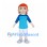 Boy Mascot Costume with Orange Hair and Blue T-Shirt