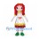 Rag Doll Mascot Costume with Red Yarn Hair and White Apron