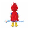 Superhero Mascot Costume with Red Spiky Hair and Cape