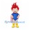 Superhero Mascot Costume with Red Spiky Hair and Cape