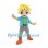 Boy Mascot Costume with Blonde Spiky Hair and Teal Jacket