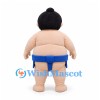 Sumo Wrestler Mascot Costume with Blue Belt