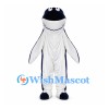 Shark Mascot Costume in Navy Blue and White