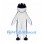 Shark Mascot Costume in Navy Blue and White