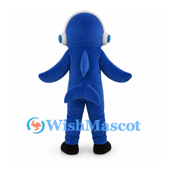 Blue Dolphin Mascot Costume with White Belly