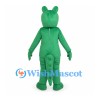Green Crocodile Mascot Costume with Yellow Segmented Belly