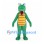Green Crocodile Mascot Costume with Yellow Segmented Belly