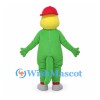 Green Turtle Mascot Costume with Red Cap