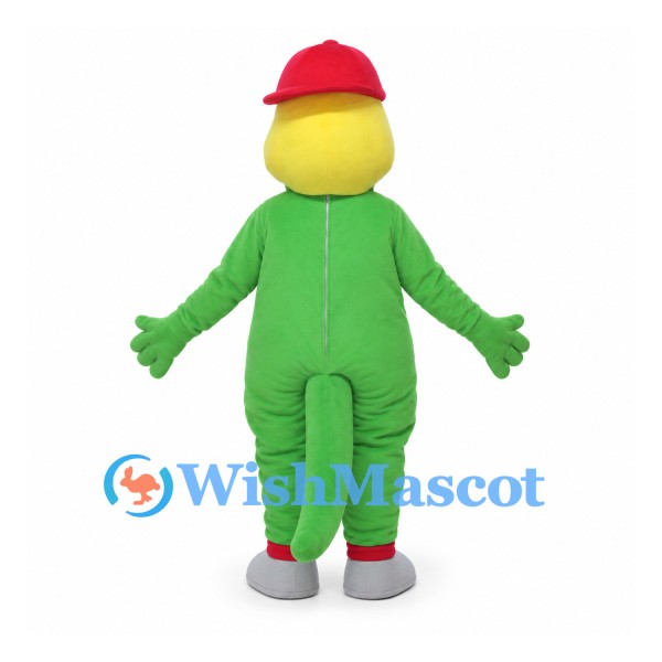 Green Turtle Mascot Costume with Red Cap