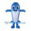 Blue Dolphin Mascot Costume with Long Rounded Body