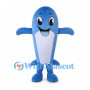 Blue Dolphin Mascot Costume with Long Rounded Body