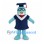 Dolphin Mascot Costume with Navy Graduation Gown and Cap