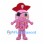 Pink Octopus Mascot Costume with Red Pirate Hat and Eye Patch
