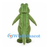 Green Crocodile Mascot Costume with Cream Belly and Long Tail