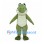 Green Crocodile Mascot Costume with Cream Belly and Long Tail