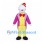 White Dolphin Mascot Costume with Pink Tailcoat and Yellow Trousers