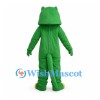Green Crocodile Mascot Costume with Yellow Belly and Wide Grin