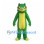 Green Crocodile Mascot Costume with Yellow Belly and Wide Grin