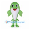 Green Dolphin Mascot Costume with White Belly