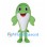 Green Dolphin Mascot Costume with White Belly
