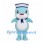 Light Blue Dolphin Mascot Costume with Sailor Hat and Collar