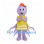 Purple Octopus Mascot Costume with Yellow Vest and Orange Cap