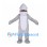 Gray Shark Mascot Costume with White Belly and Side Fins
